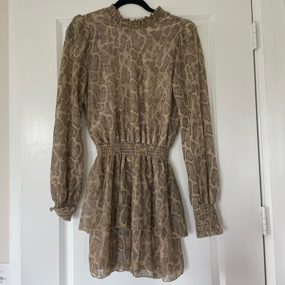 Show Me Your MuMu Long Sleeve Animal Print Dress